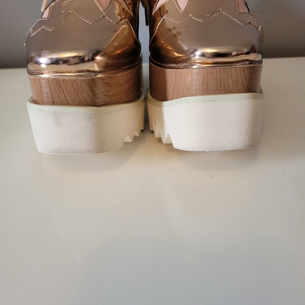 Stella McCartney Elyse Rose Gold Platform Trainers, VGUC, Size 36 - Picture 3 of 14